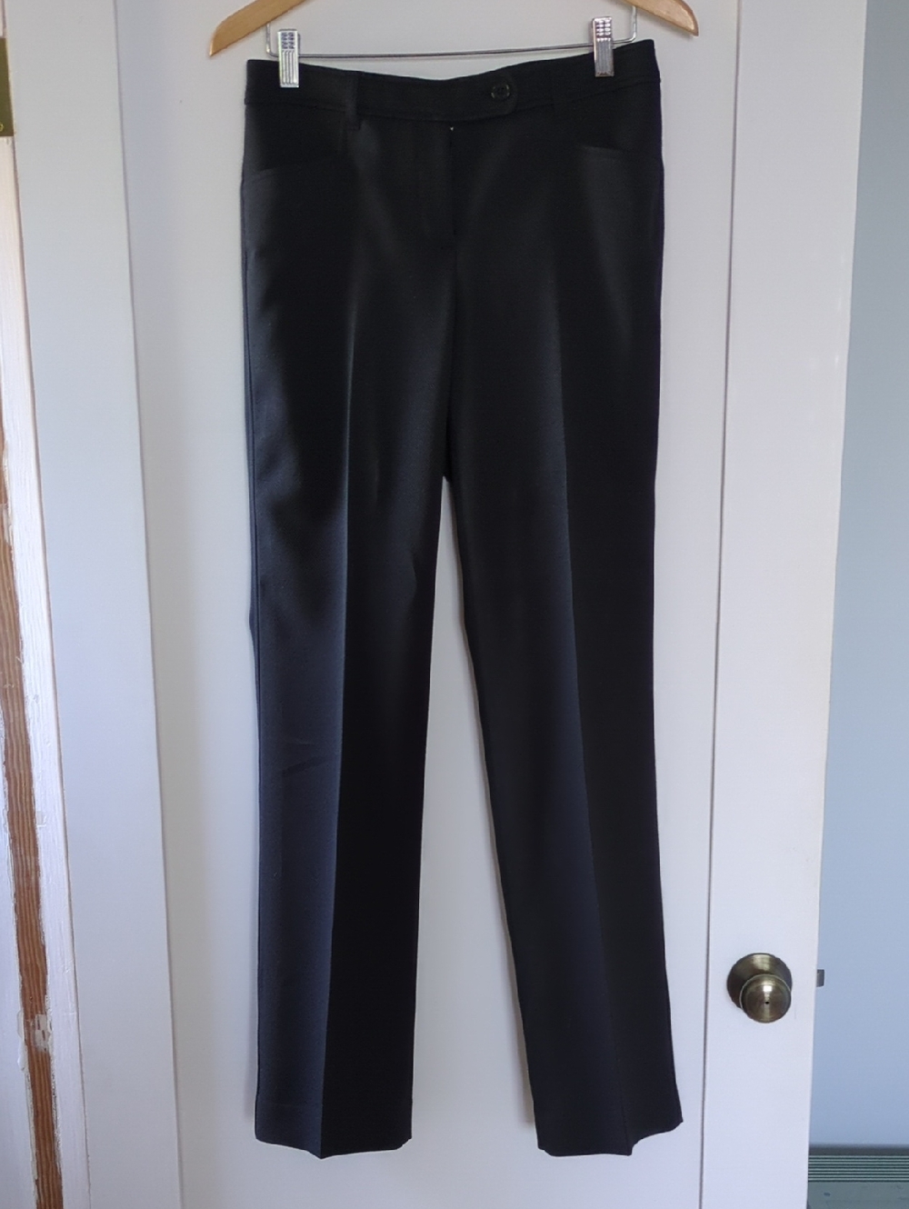 Anne Klein Black Straight-Leg Dress Trousers (Size 4)